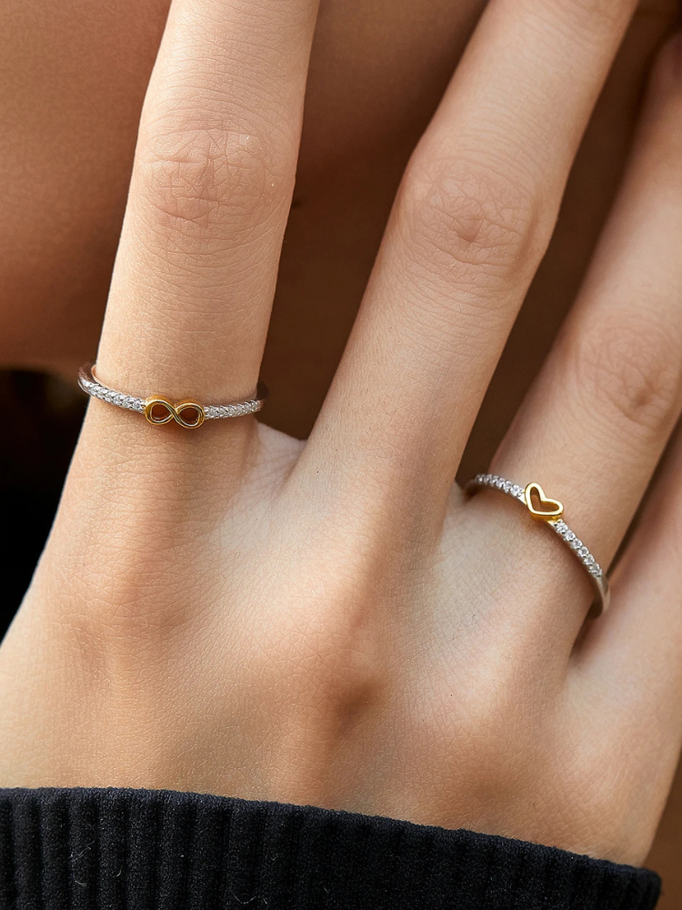 Bague Coeur Argent et infini