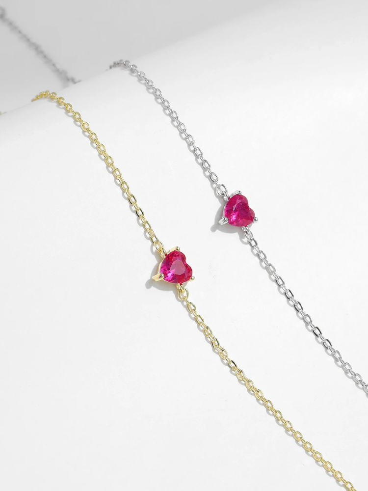 Bracelet chaine Cœur acier