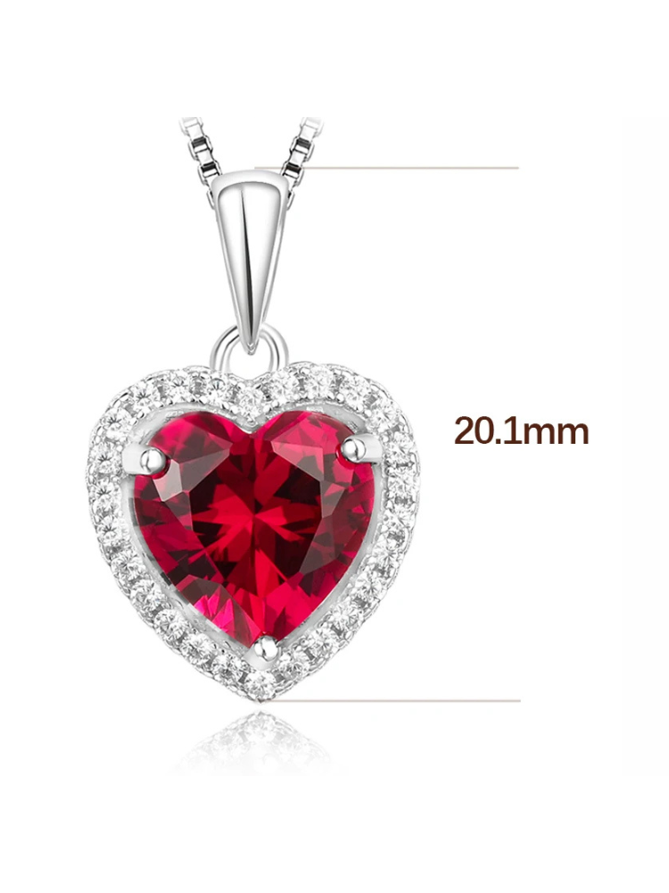Collier Coeur Rouge argent