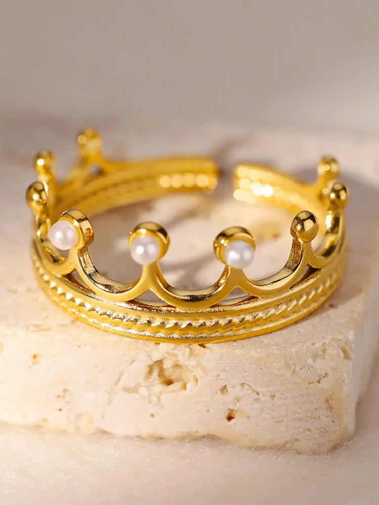 Bague couronne Perles