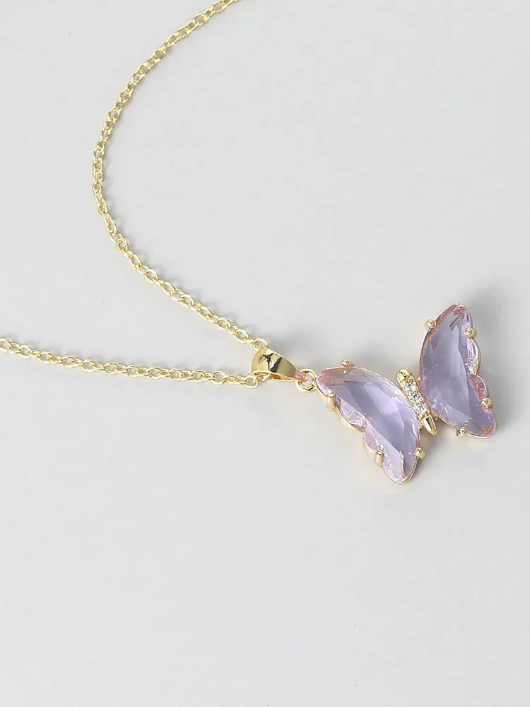 Collier Princesse Papillon violet