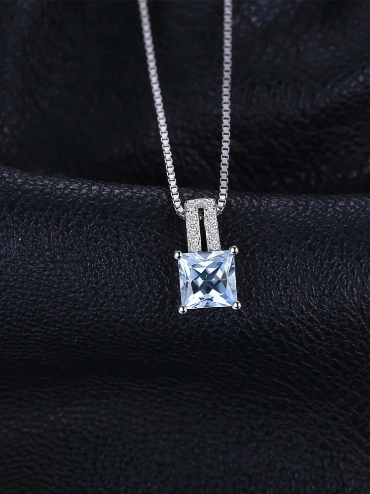 Collier Argent pierre bleue