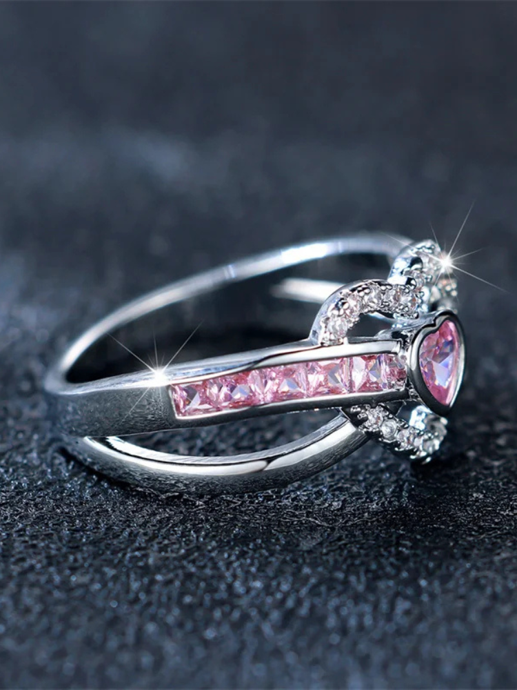 bague coeur et rose