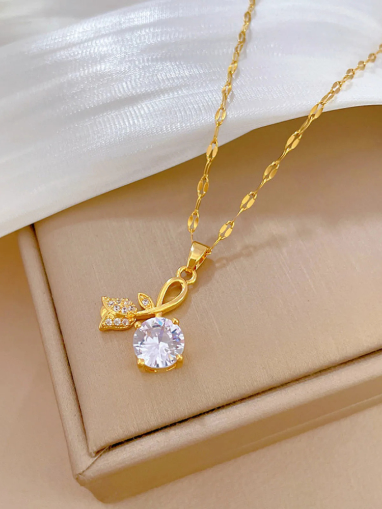 Collier Solitaire rose
