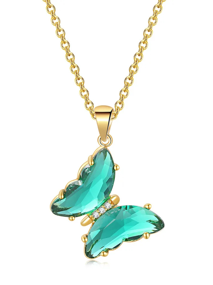 Collier Princesse Papillon vert