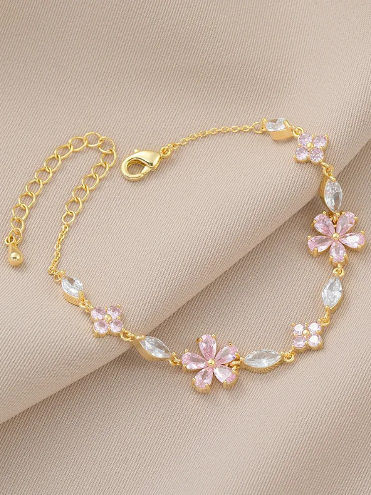 Bracelet Princesse Fleurs doré