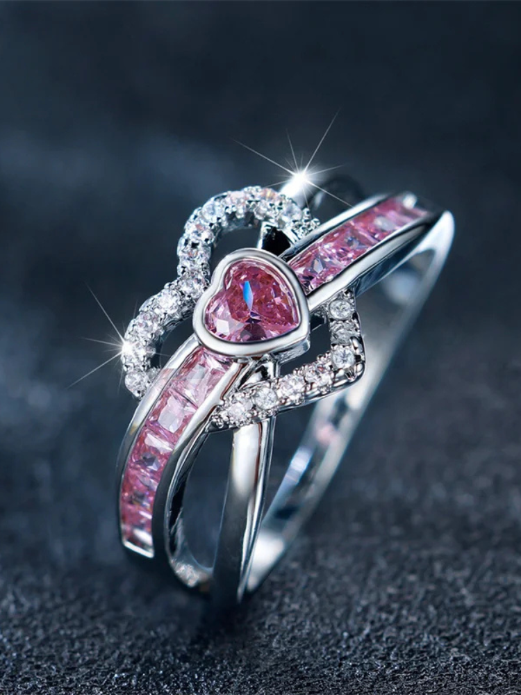 bague coeur et rose