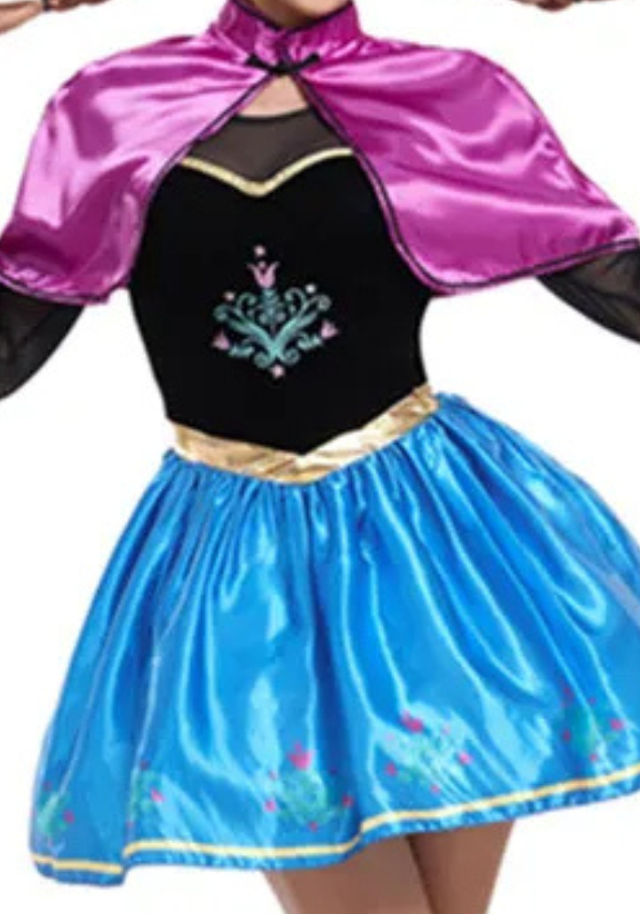 Robe Princesse Courte Bleu et Noir Femme