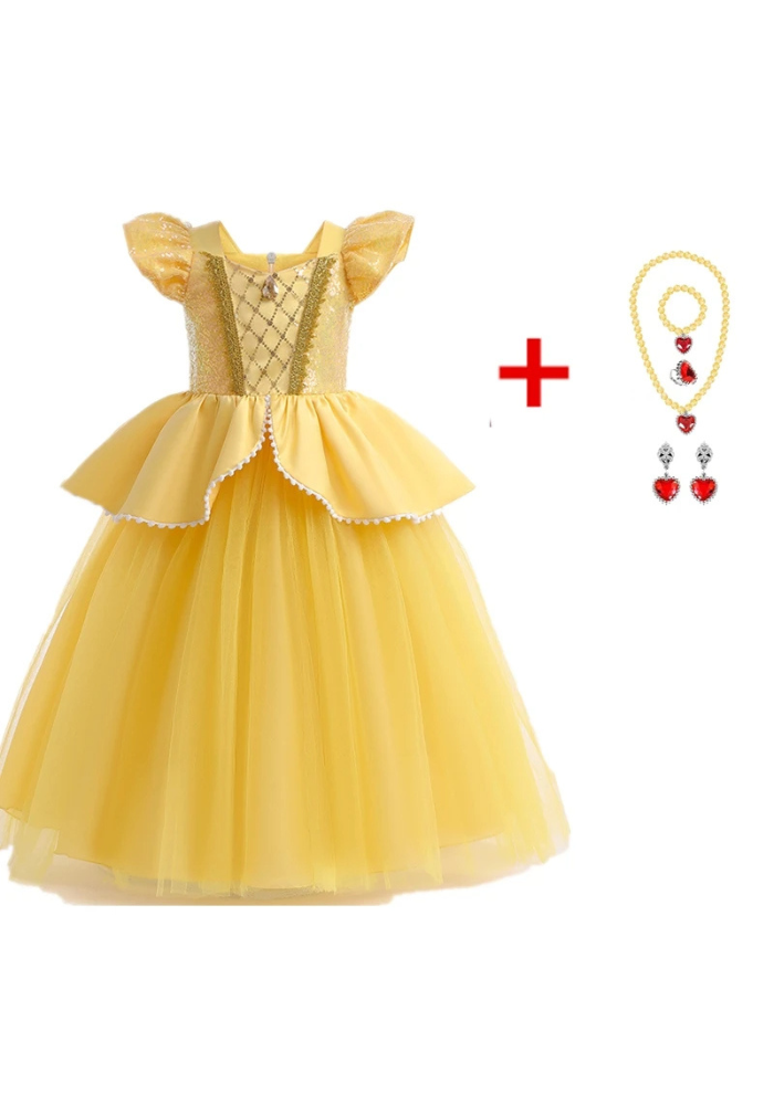 Robe Princesse Jaune et Accessoires Fille