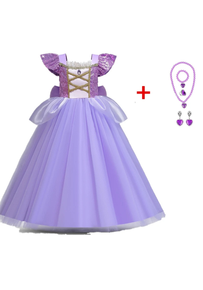 Robe Princesse Violette et Accessoires Fille