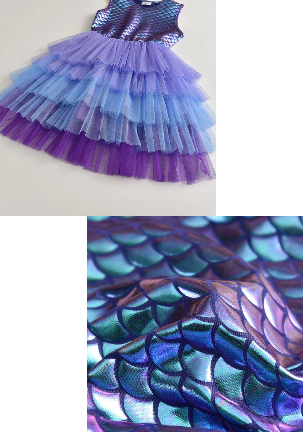 Robe Sirène Enfant bleu