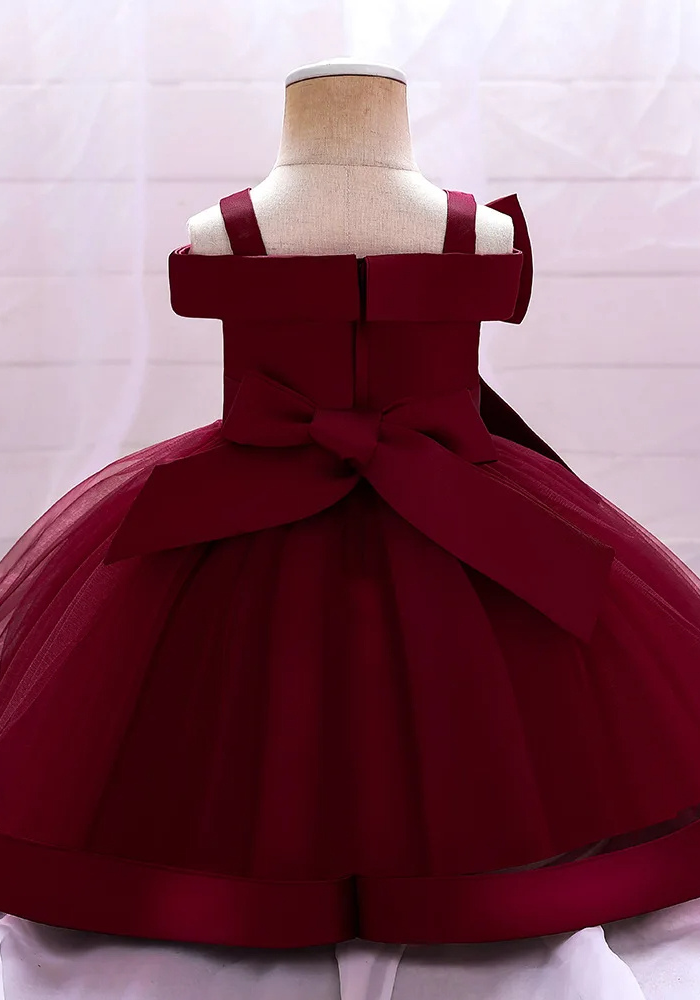 Robe Princesse Satin Rouge Bébé pas cher