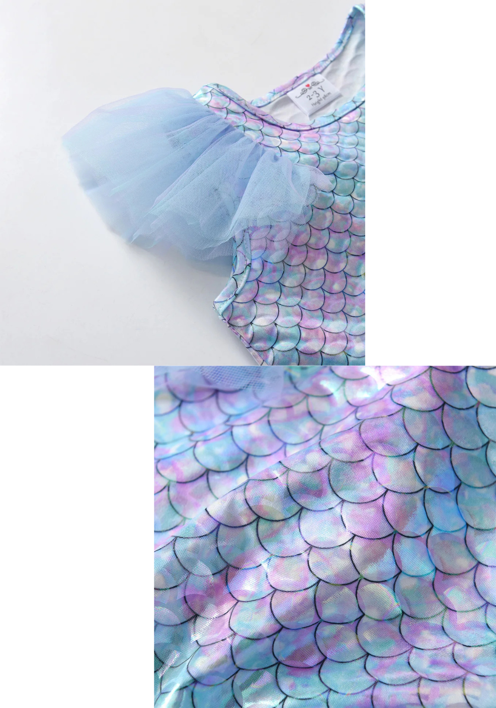 Robe Princesse Écailles bleue