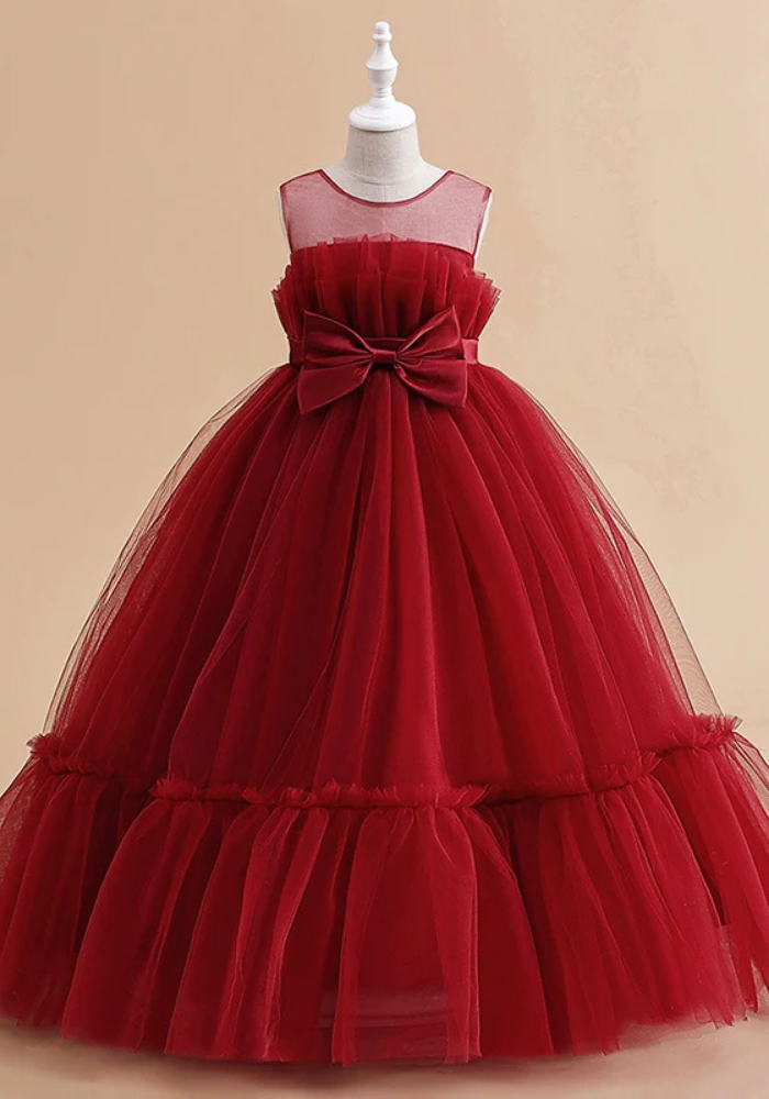 Robe Princesse Rouge Élégante Fille