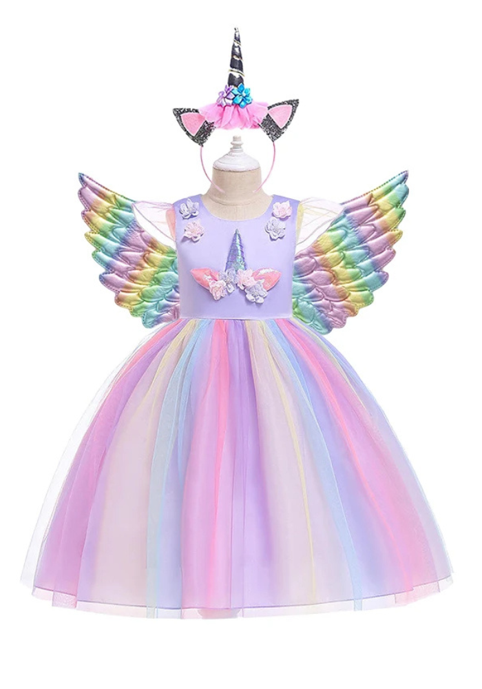 Robe Princesse Licorne Violette Fille