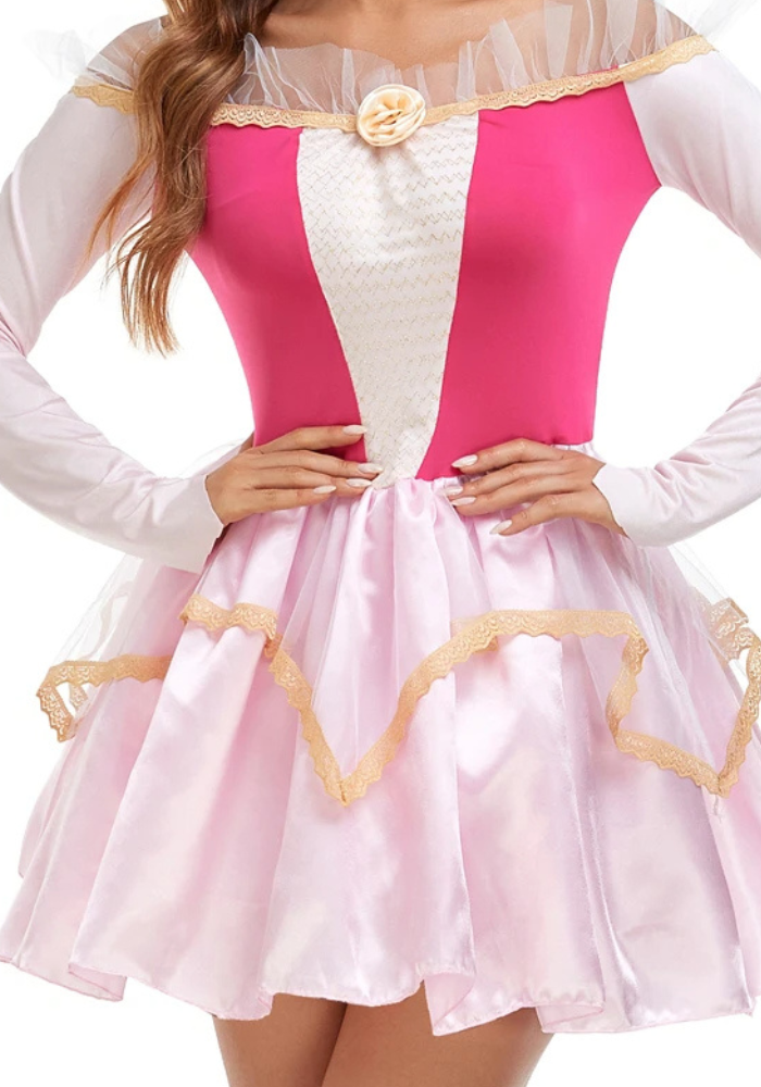 Déguisement Princesse Courte Rose Femme pas cher