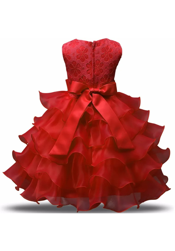 Robe Princesse Rouge Froufrou Fille
