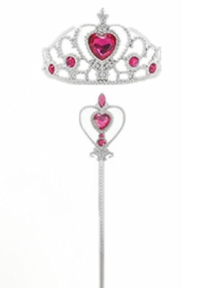 Robe Princesse Rose avec Couronne Fille pas cher