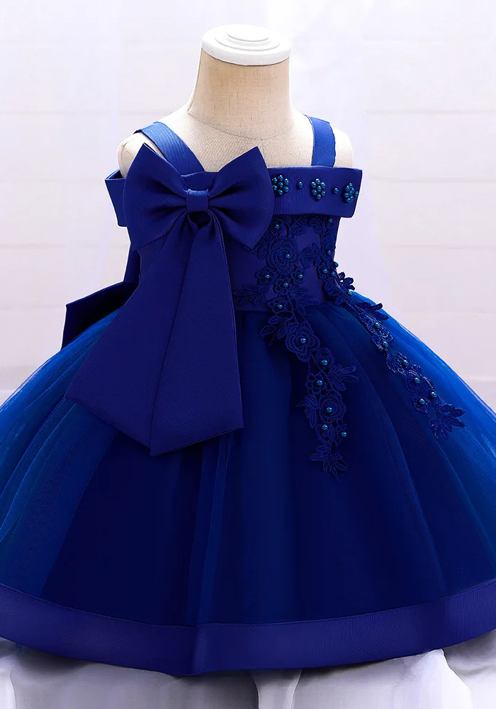 Robe Princesse Satin Bleu Bébé