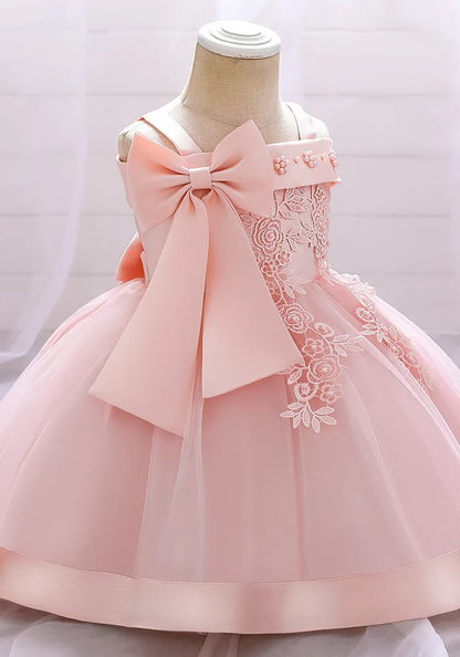 Robe Princesse Satin Rose Bébé