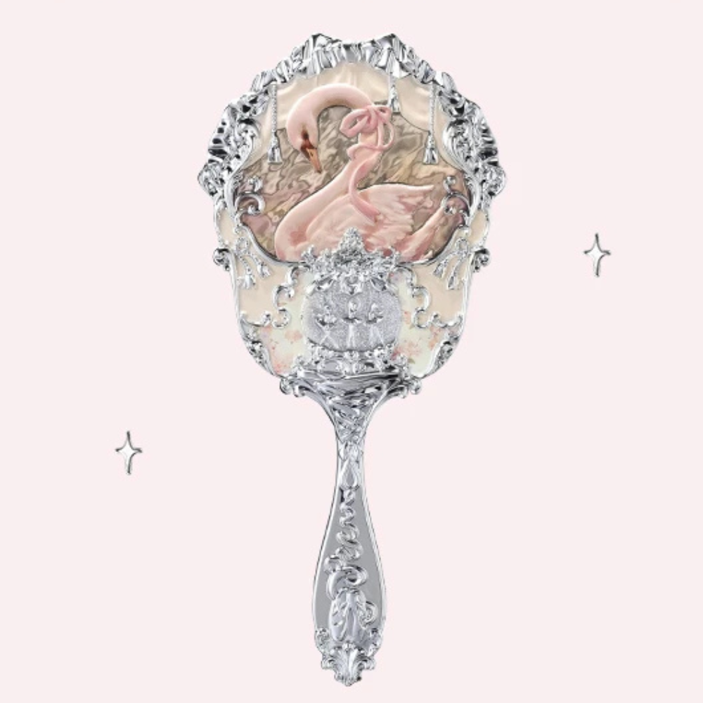 Miroir Princesse Cygne rose