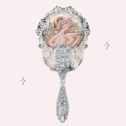 Miroir Princesse Cygne rose