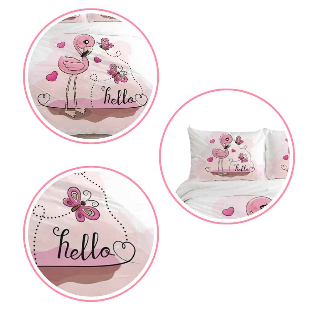 Housse de Couette Flamand Rose