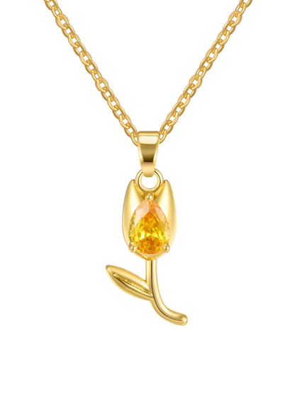 Collier Tulipe orange