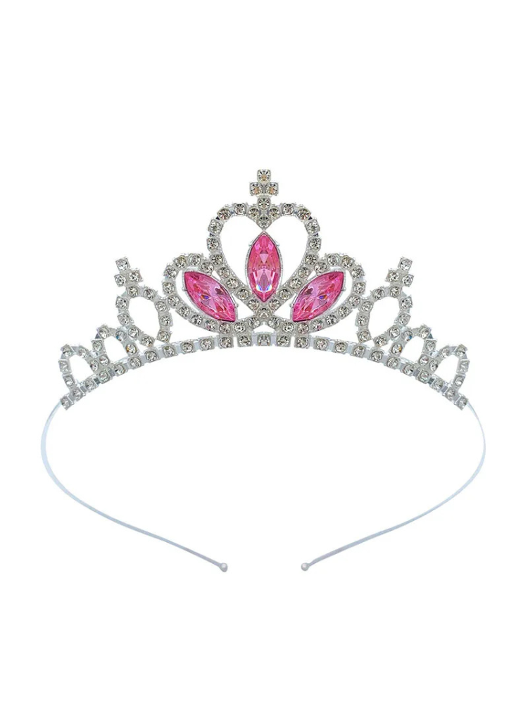 Couronne Princesse Fille argent rose