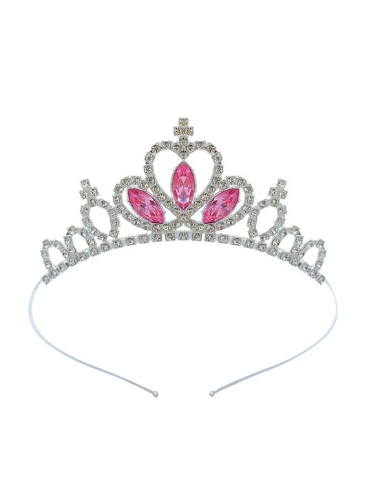 Couronne Princesse Fille argent rose