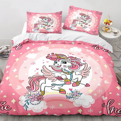 Housse de Couette Licorne rose