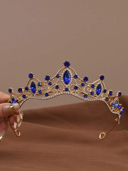 Couronne Princesse Or bleu roi