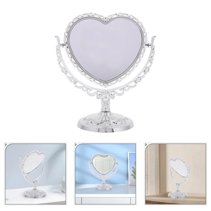 Miroir Princesse Cœur argent