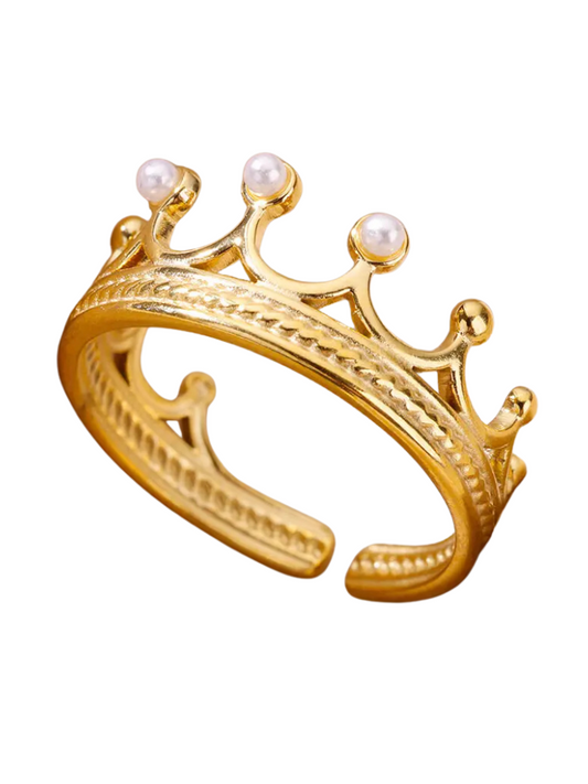 Bague couronne Perles