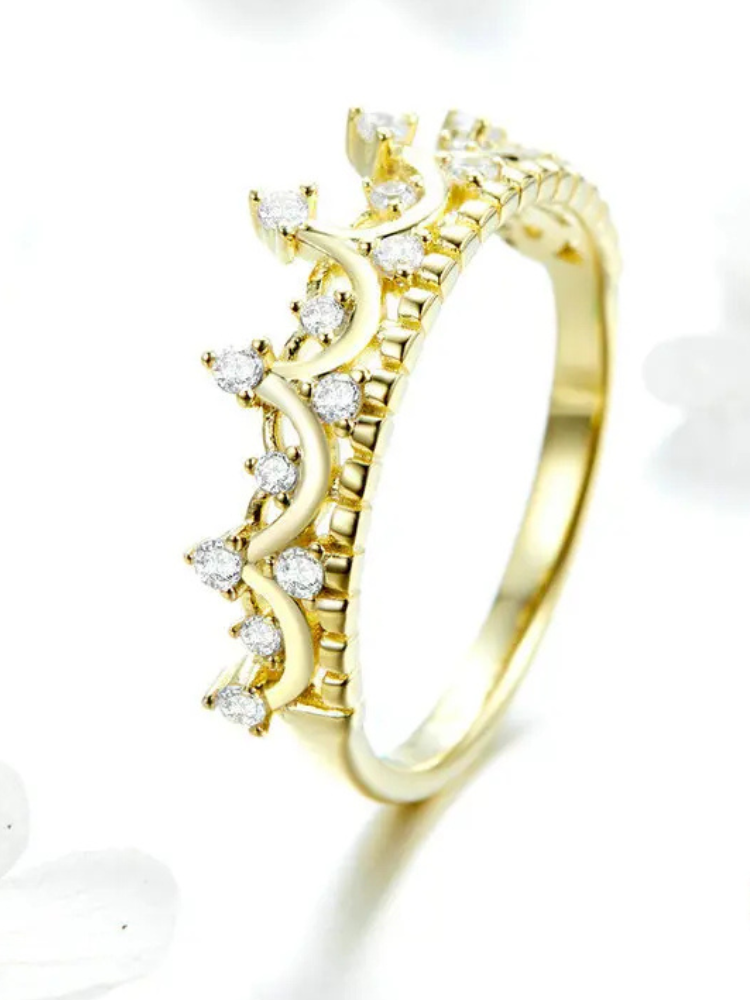 Bague Couronne Princesse or