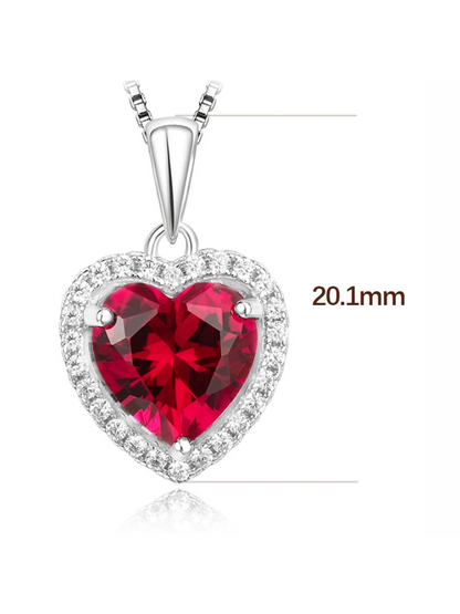 Collier Coeur Rouge argent