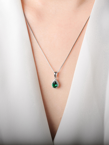 Collier Pierre Verte femme