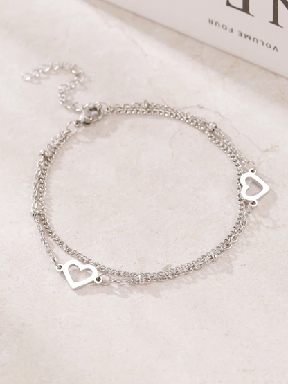 Bracelet coeur argent
