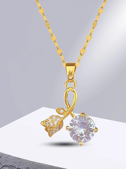 Collier Solitaire doré