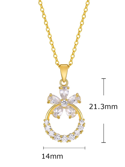 Collier Fleur acier inoxydable