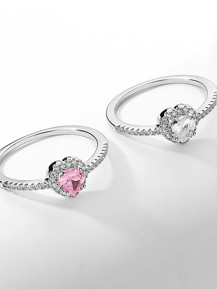 Bague Pierre rose et blanche