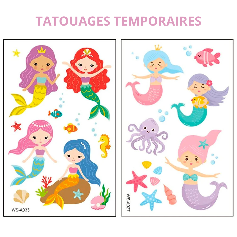 Kit Anniversaire Sirène tatoos