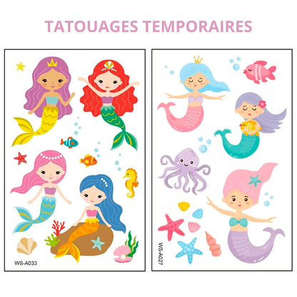 Kit Anniversaire Sirène tatoos