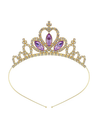 Couronne Princesse Fille Or violet