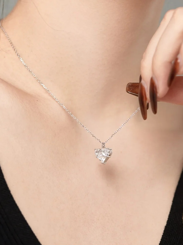 Collier argent Cœur Diamant