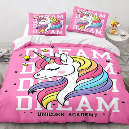 Housse de Couette Licorne rose