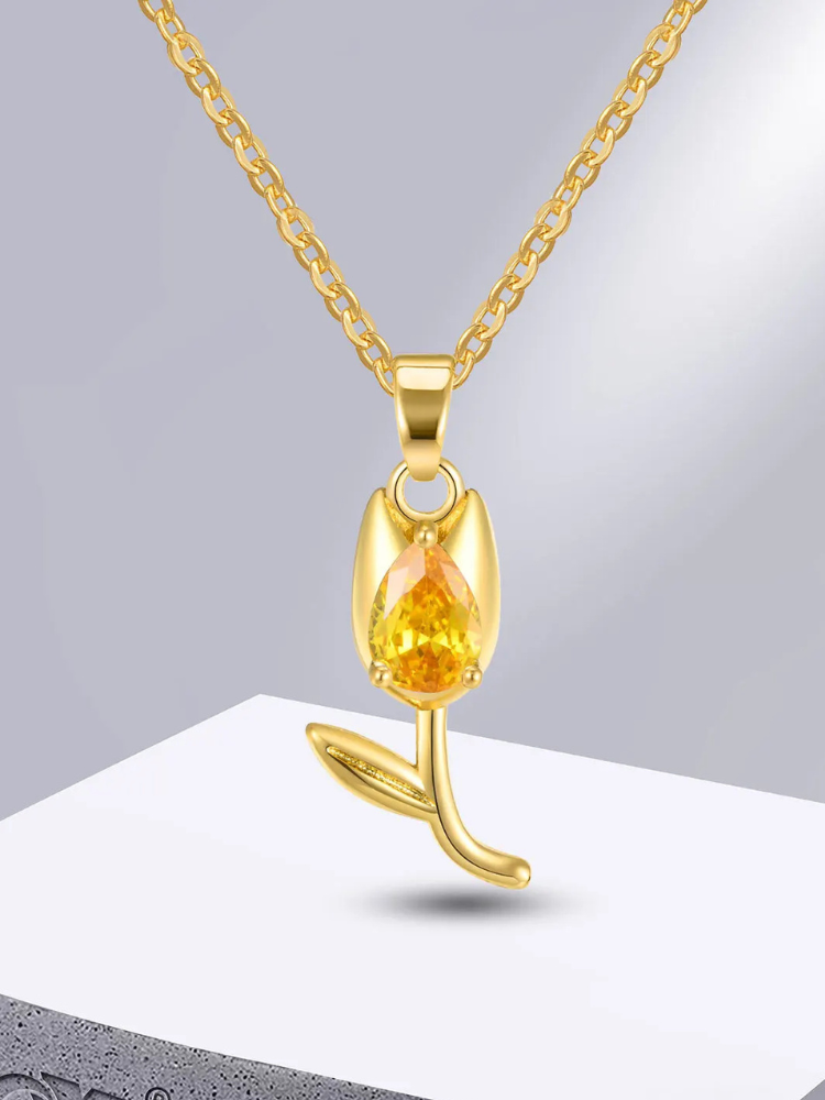 Collier Tulipe doré