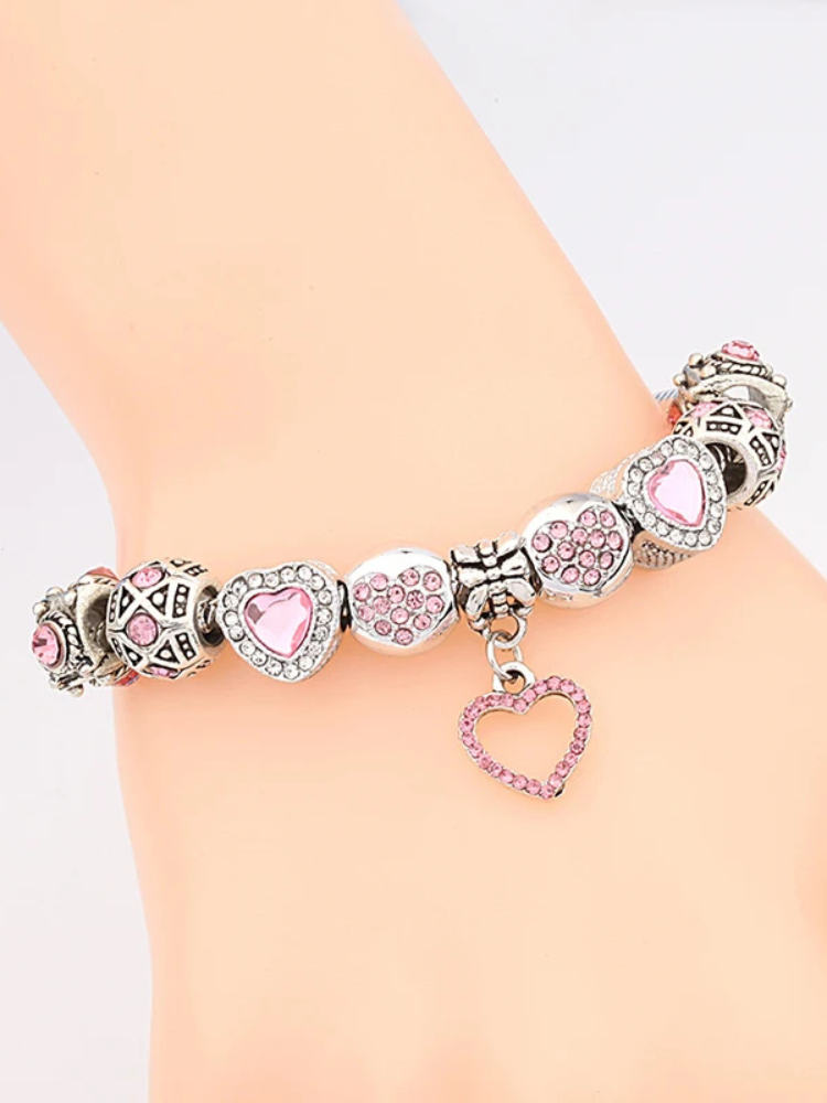 Bracelet breloque rose