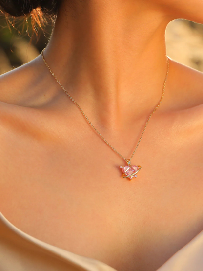 Collier Cœur rose femme