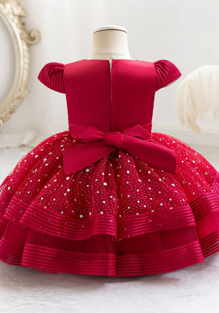 Robe Princesse Rouge Paillette Bébé